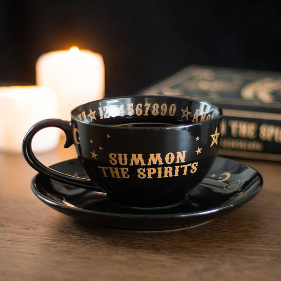 Black Ouija Board Teacup and Saucer