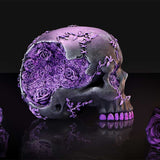 Black and Purple Rose Geode Skull
