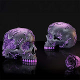 Black and Purple Rose Geode Skull