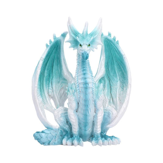 Blizzard Sitting Ice Dragon Figurine with raised wings