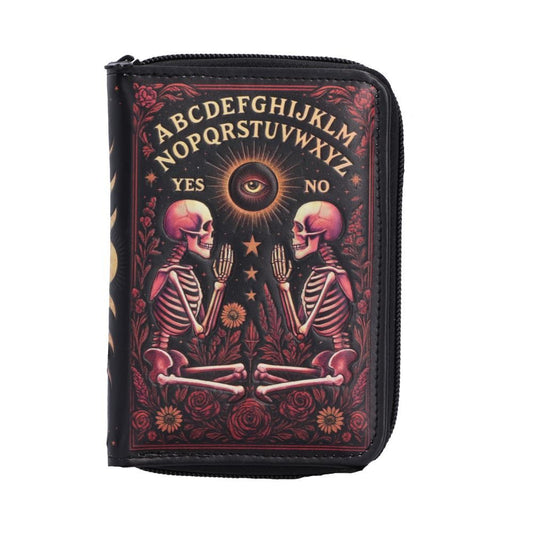 Bloom Ouija Board gothic purse with skeleton spirit board design