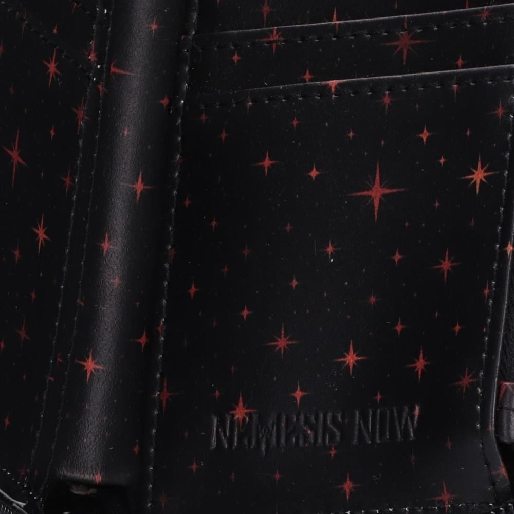 Bloom Ouija Board gothic purse with skeleton spirit board design with inside star pattern
