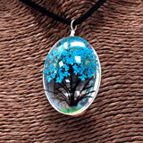 Blue Real Flower Jewellery Set