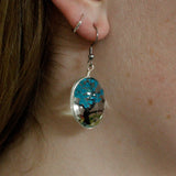 Blue Real Flower Jewellery Set