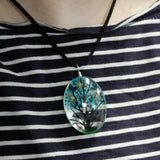Blue Real Flower Jewellery Set