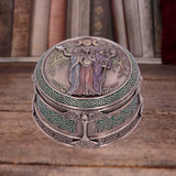 Bronze Maiden Mother Crone Trinket Box