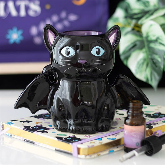 Cute and Creepy Bat Cat Oil Burner