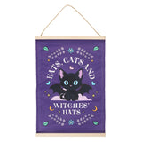 Bats, Cats and Witches Hats Fabric Wall Hanging