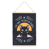 In My Witch Era Bat Cat Fabric Wall Hanging