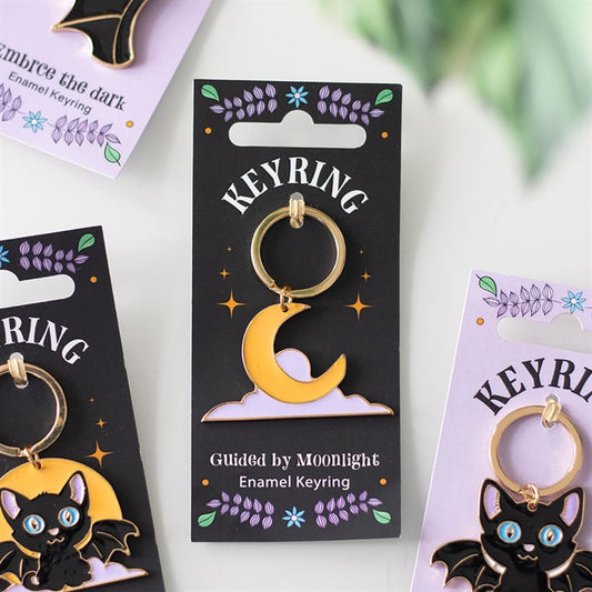 Guided by Moonlight celestial enamel keyring