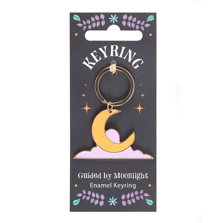 Guided by Moonlight keyring on illustrated backing card