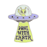 Glow in the Dark UFO Pin Badge