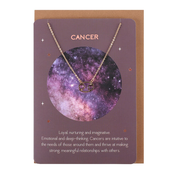 Cancer Zodiac Necklace Greetings Card