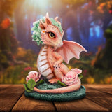Carnation Flower Dragon Figurine