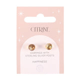 Citrine Crystal Stud Earrings