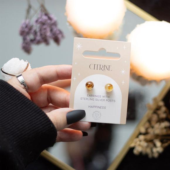 Citrine Crystal Stud Earrings