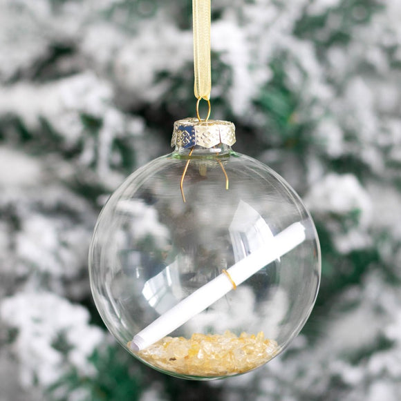 Citrine Manifestation Glass Christmas Bauble Kit