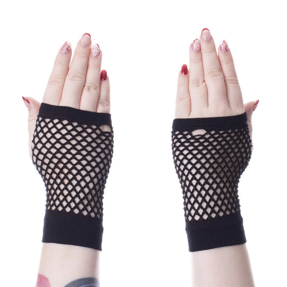 Corrine Black Mesh Gloves