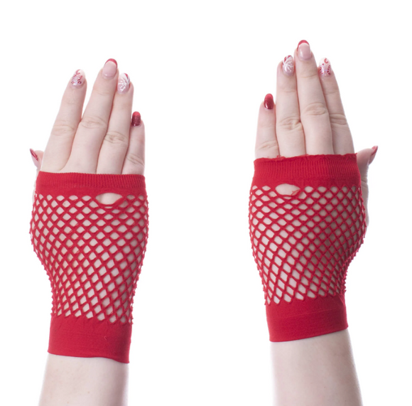 Corinne Red Mesh Gloves