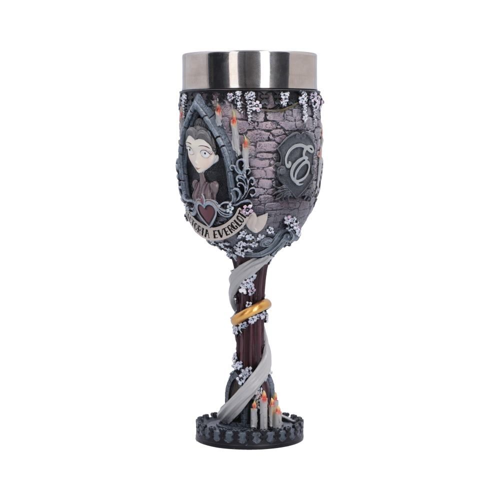 Front angled view of Victoria portrait gothic goblet