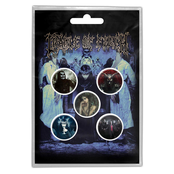 Cradle Of Filth Cryptoriana Button Badge Set