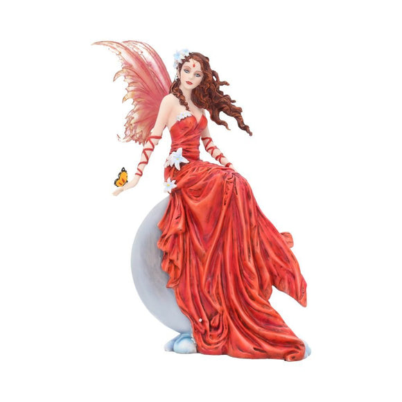 Crimsonlily Red Moon Fairy & Butterfly Figurine