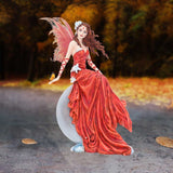 Crimsonlily Red Moon Fairy & Butterfly Figurine