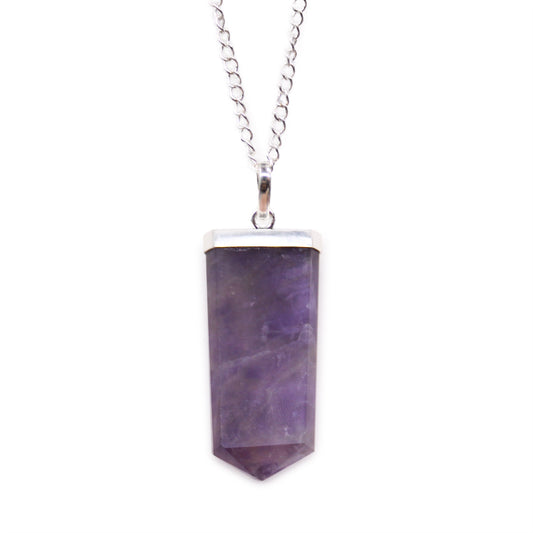 Crystal Flat Point Necklace - Amethyst