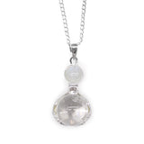 Crystal Ball Healing Hands Necklace - Clear Quartz