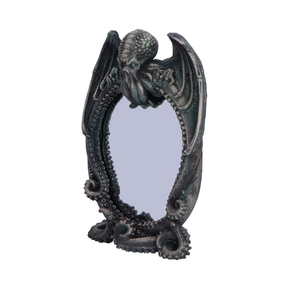 Side view of Cthulhu's Reflection decorative mirror