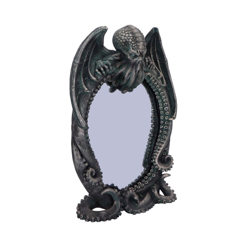 Angled view of Cthulhu gothic resin mirror