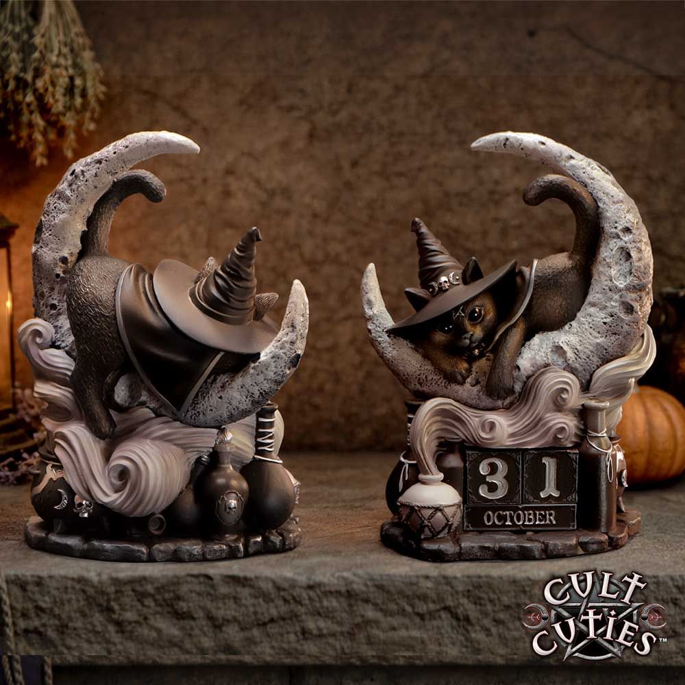 Purrah black cat calendar Halloween display