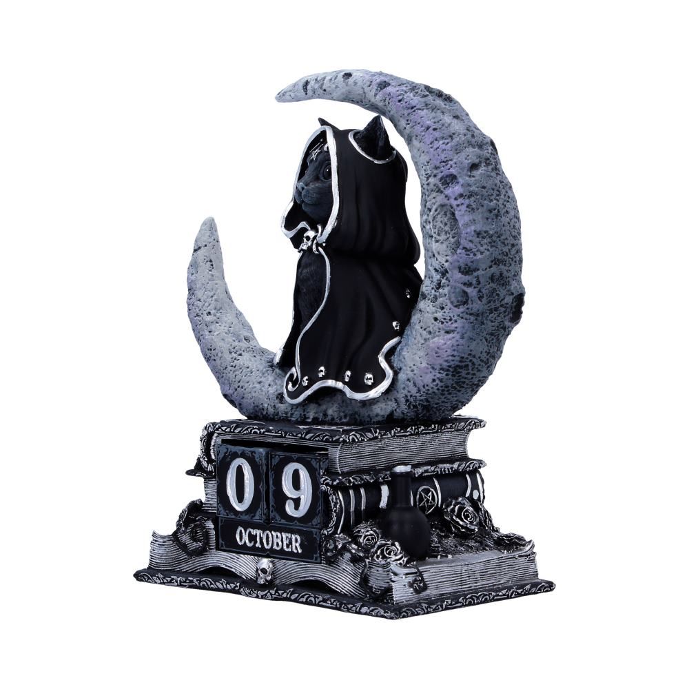 Zefur black cat crescent moon perpetual calendar