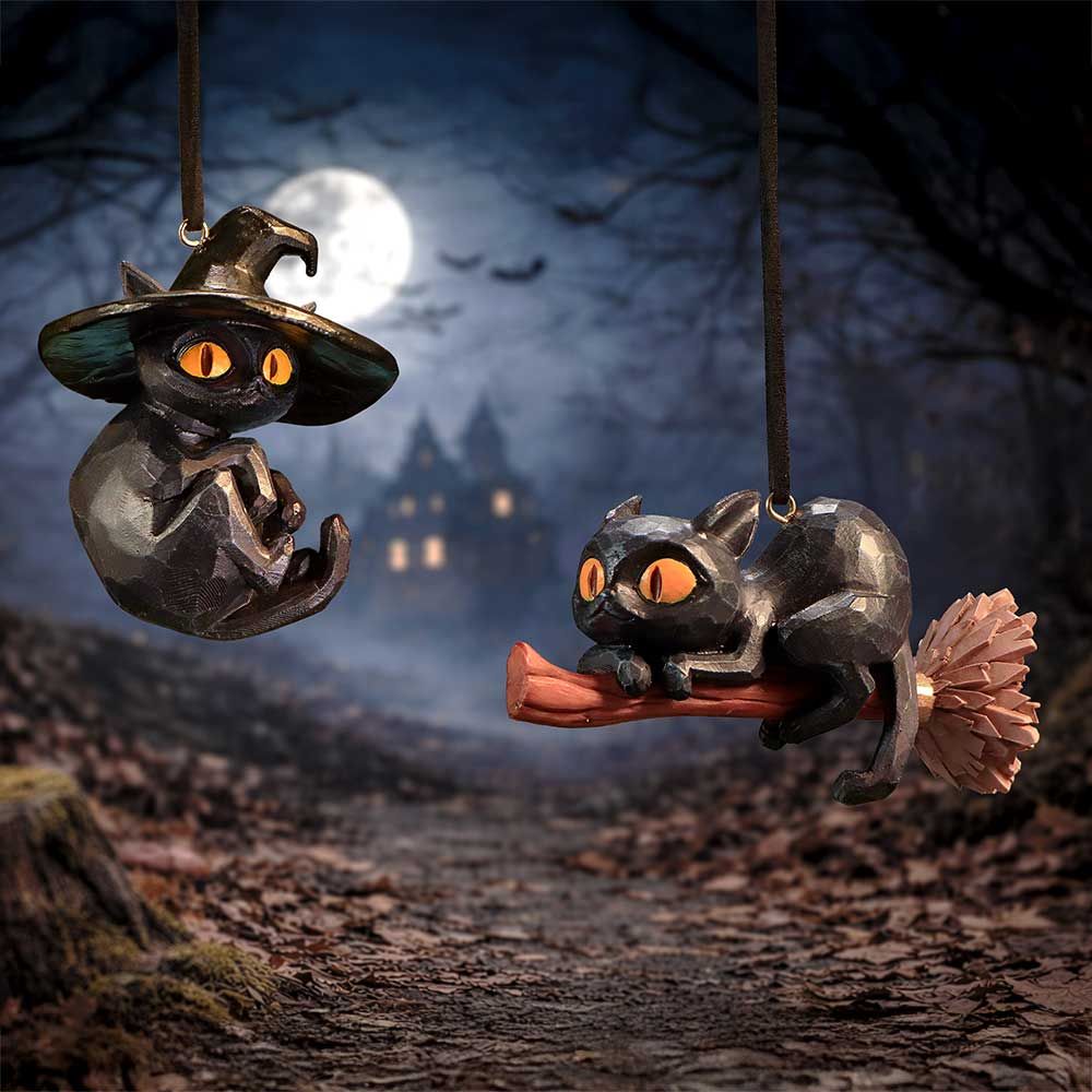 Curse and Claw Halloween Cats Hanging Ornaments