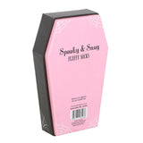 Pink & Black Striped Socks in Coffin Gift Box