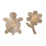 Turtle and Flower Pin Badge Set