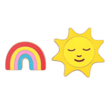 Rainbow and Sun Pin Badge Set