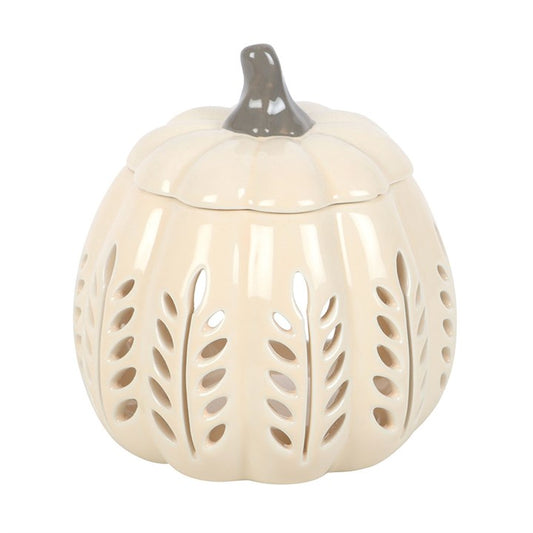 Cream Leaf Pumpkin Oil Burner