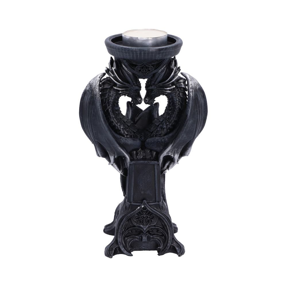 Dark Heart dragon candle holder front view