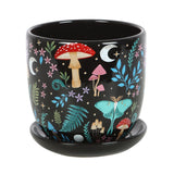 Dark Forest Plant Pot with Saucer