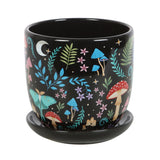 Dark Forest Plant Pot with Saucer