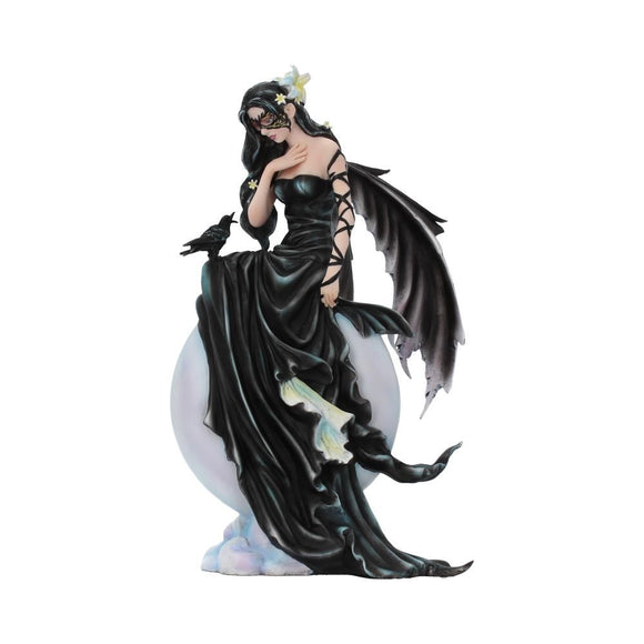 Dark Skies Moon Fairy & Raven Figurine