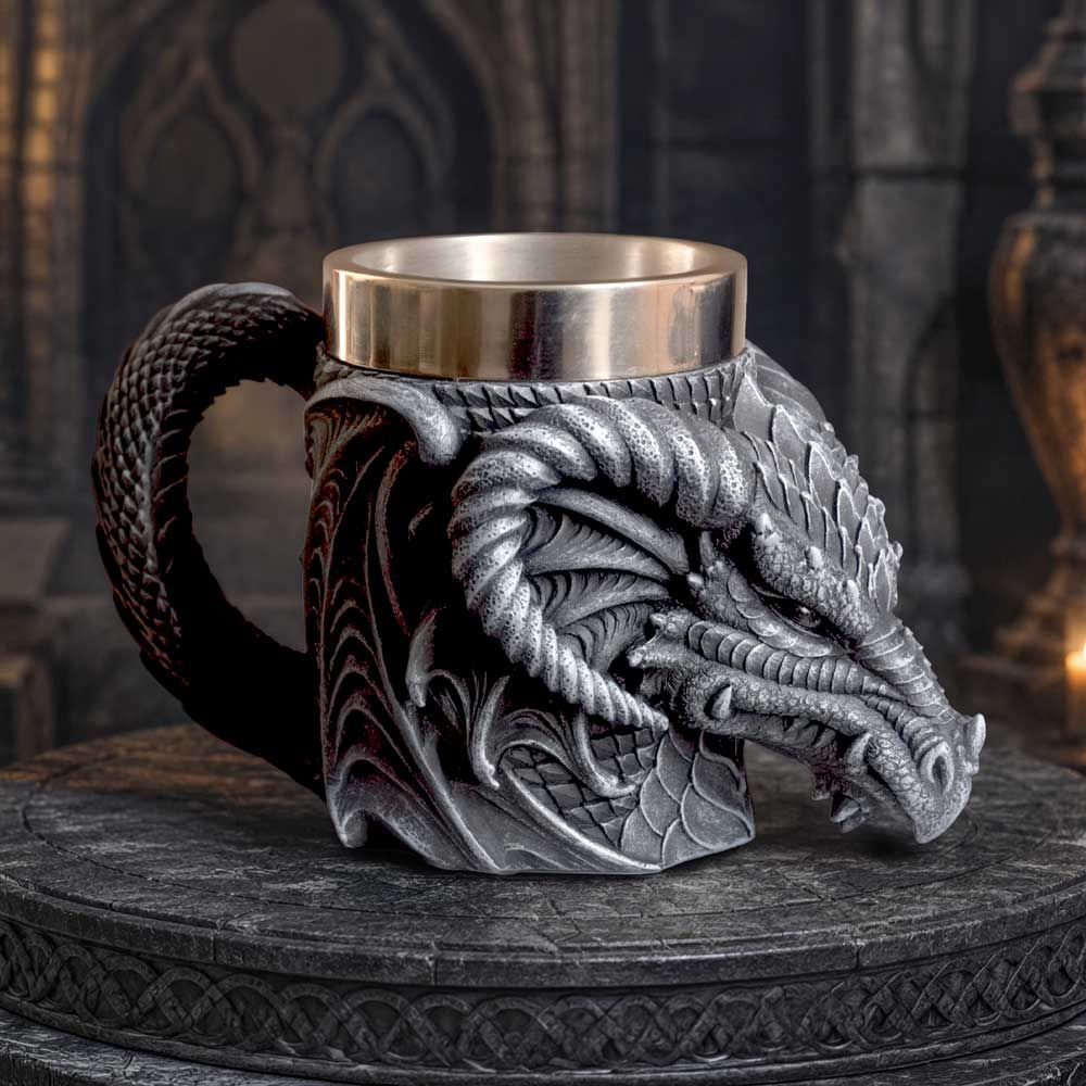 Darkwing Dragon gothic mug with black sculpted dragon design