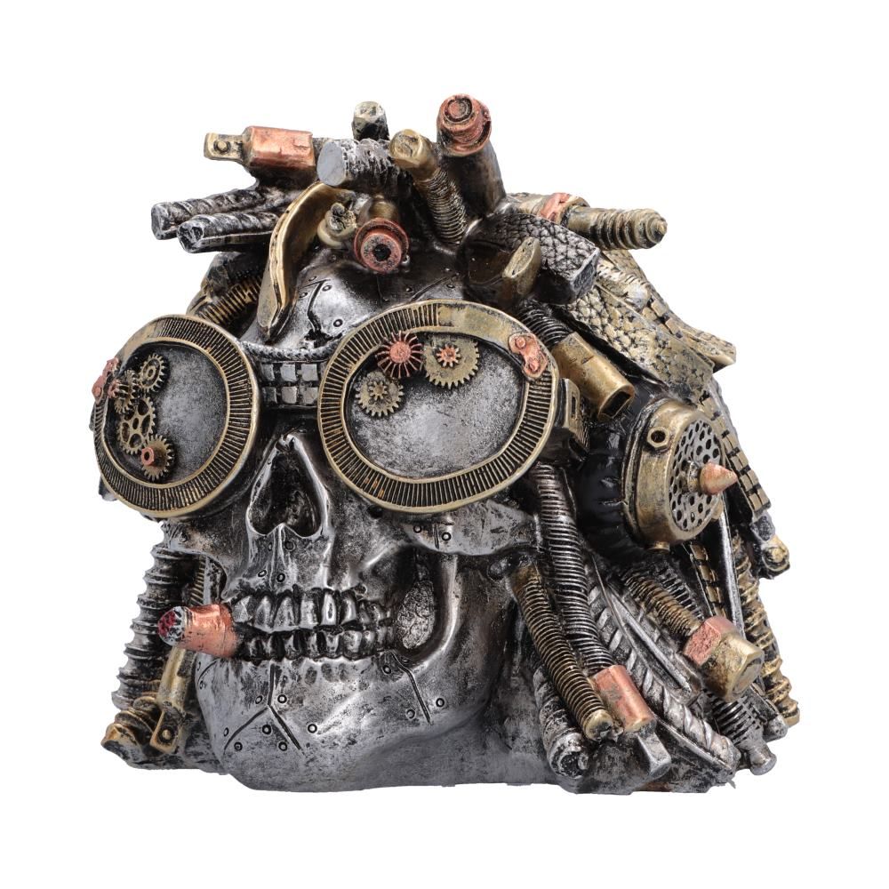 Deadlocked Steampunk Skull front view with goggles