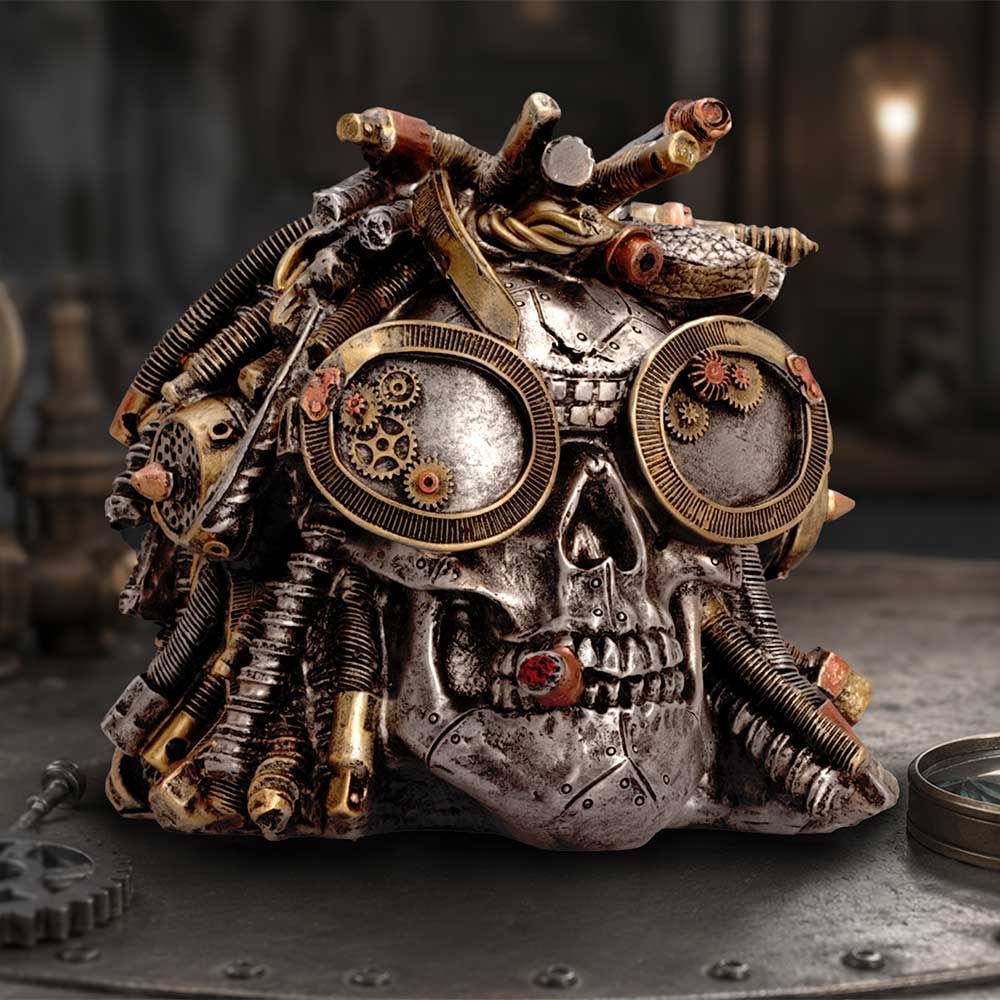 Deadlocked Steampunk Skull steampunk ornament display