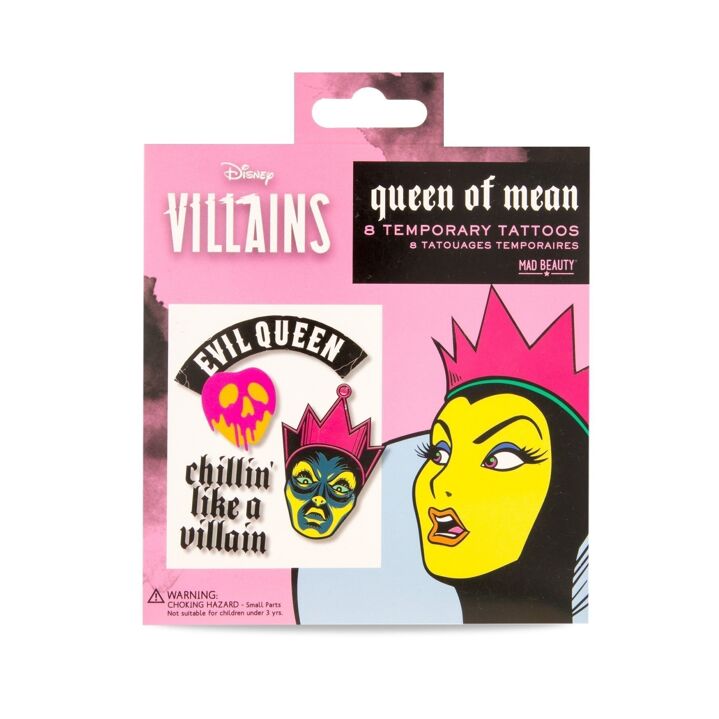 Disney Villains Temporary Tattoos set of 8 front packaging