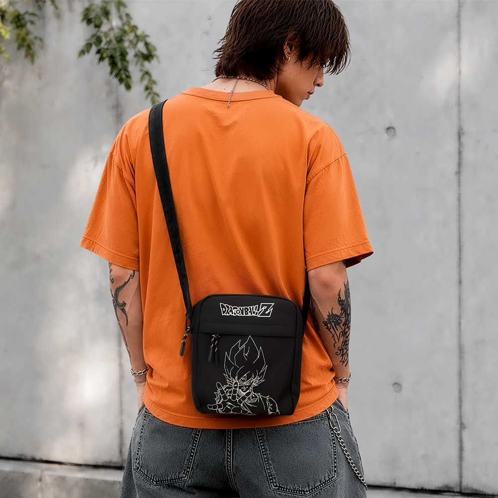 Dragon Ball Z Super Saiyan Goku Crossbody Bag worn