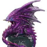 Dragon Fable Purple Dragon on Book Figurine