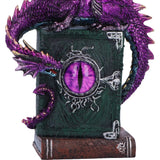 Dragon Fable Purple Dragon on Book Figurine