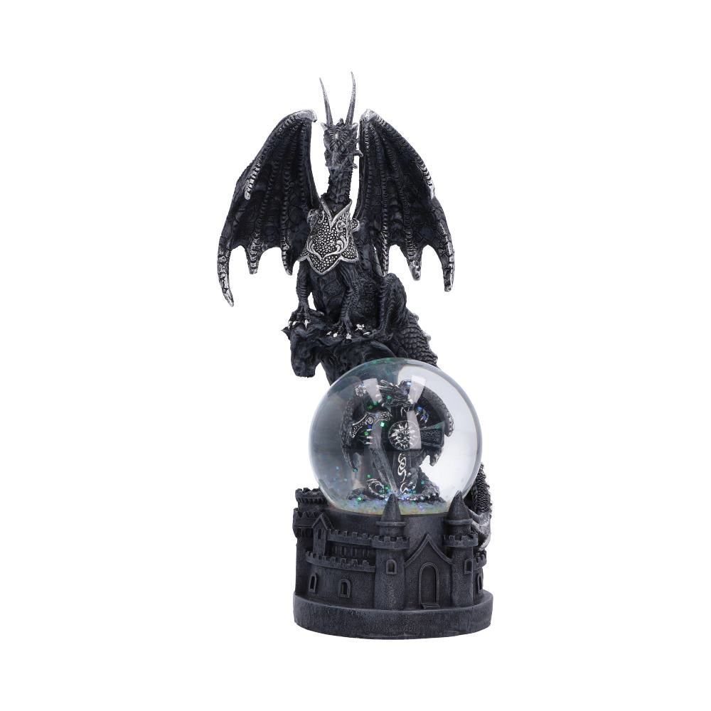 Dragon's Dominion black dragon snow globe display